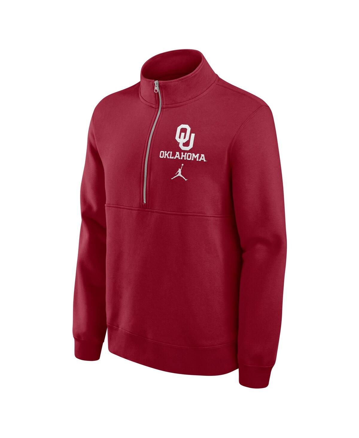 Jordan Men's Crimson Oklahoma Sooners Primetime Club Half-zip Pullover Sweatshirt In Red