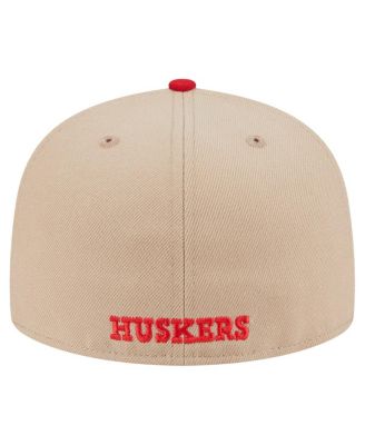 Men's Khaki Nebraska Huskers Two-Tone 59FIFTY Fitted Hat