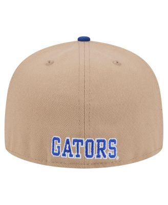 Men's Khaki Florida Gators Throwback Two-Tone 59FIFTY Fitted Hat