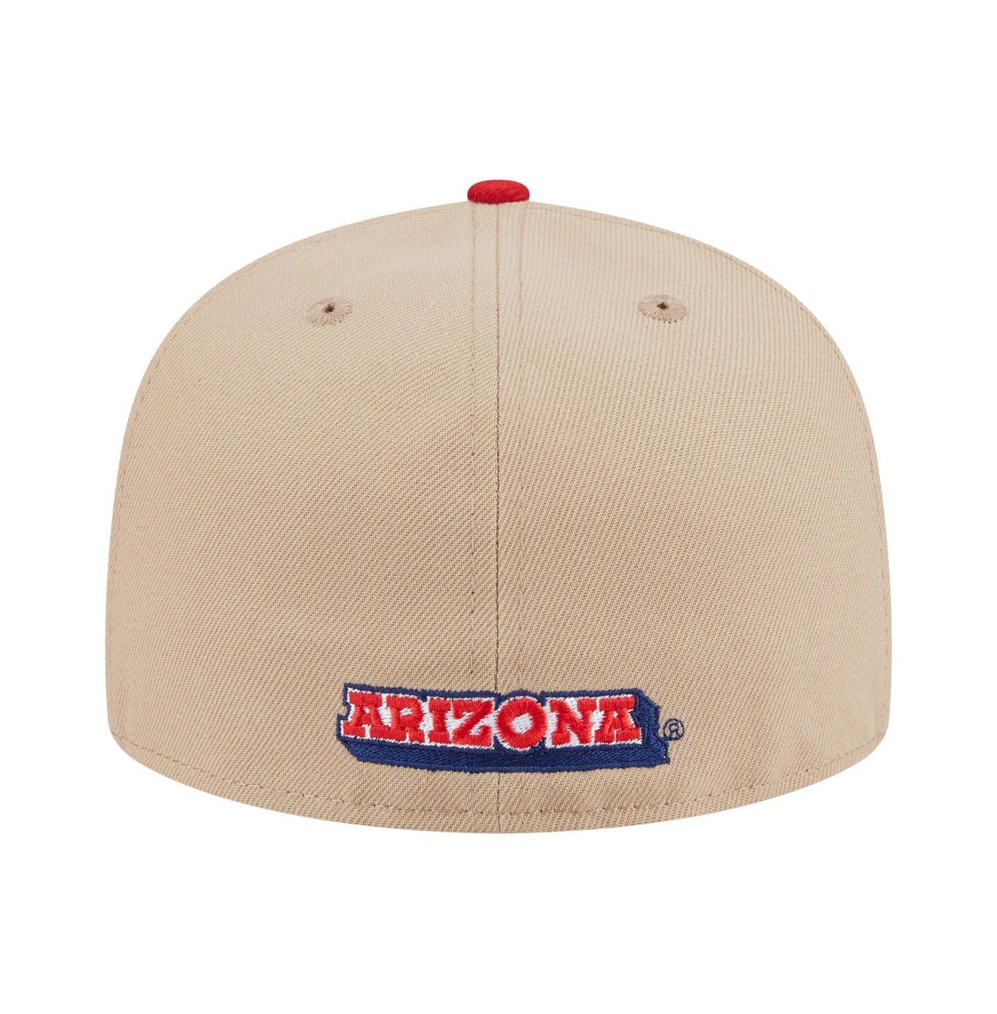 Мужская кепка New Era Khaki Arizona Wildcats Throwback Two-Tone 59FIFTY Fitted Hat — фото 4
