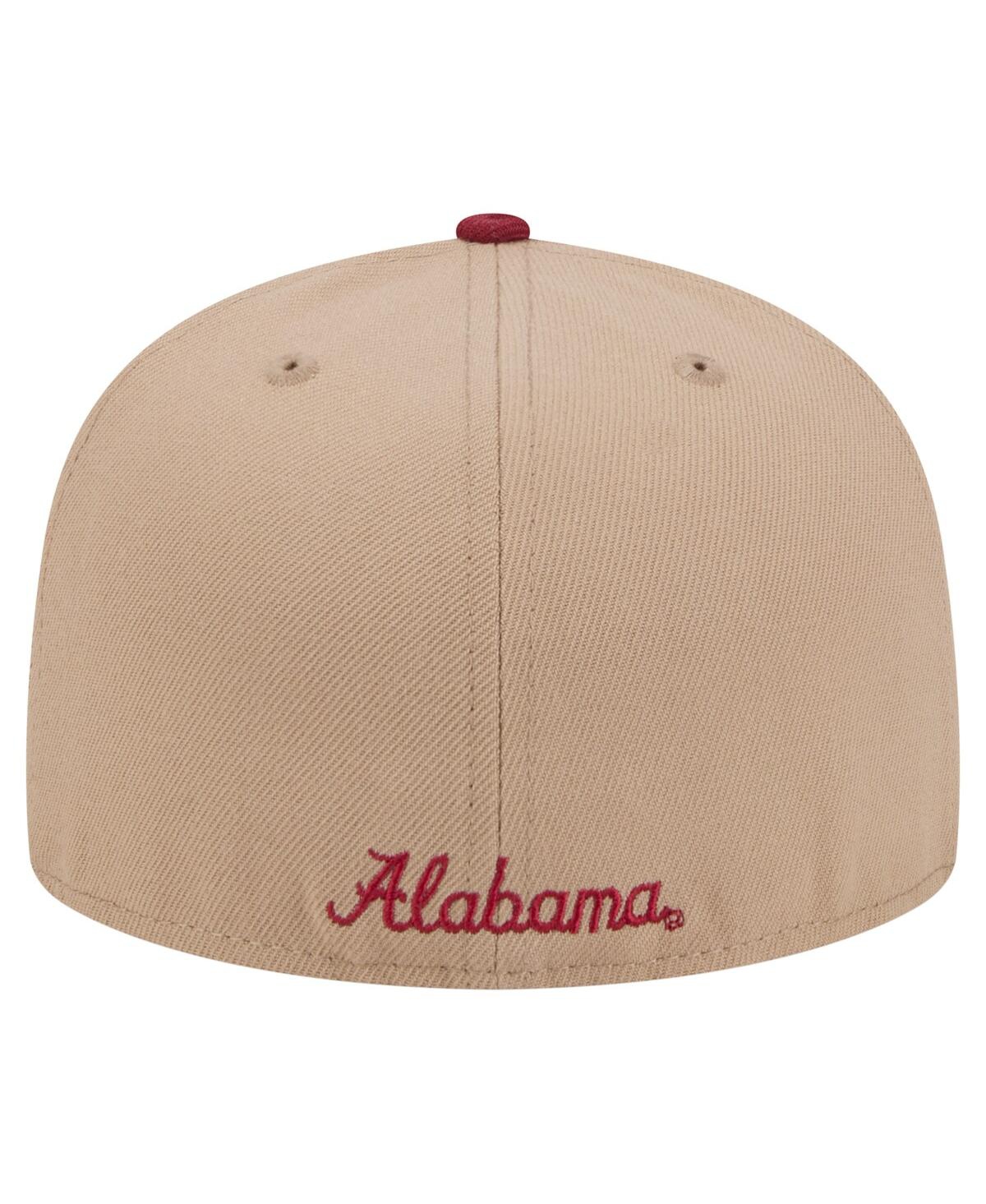 New Era Men's Khaki Alabama Crimson Tide Two-tone 59fifty Fitted Hat In Brown