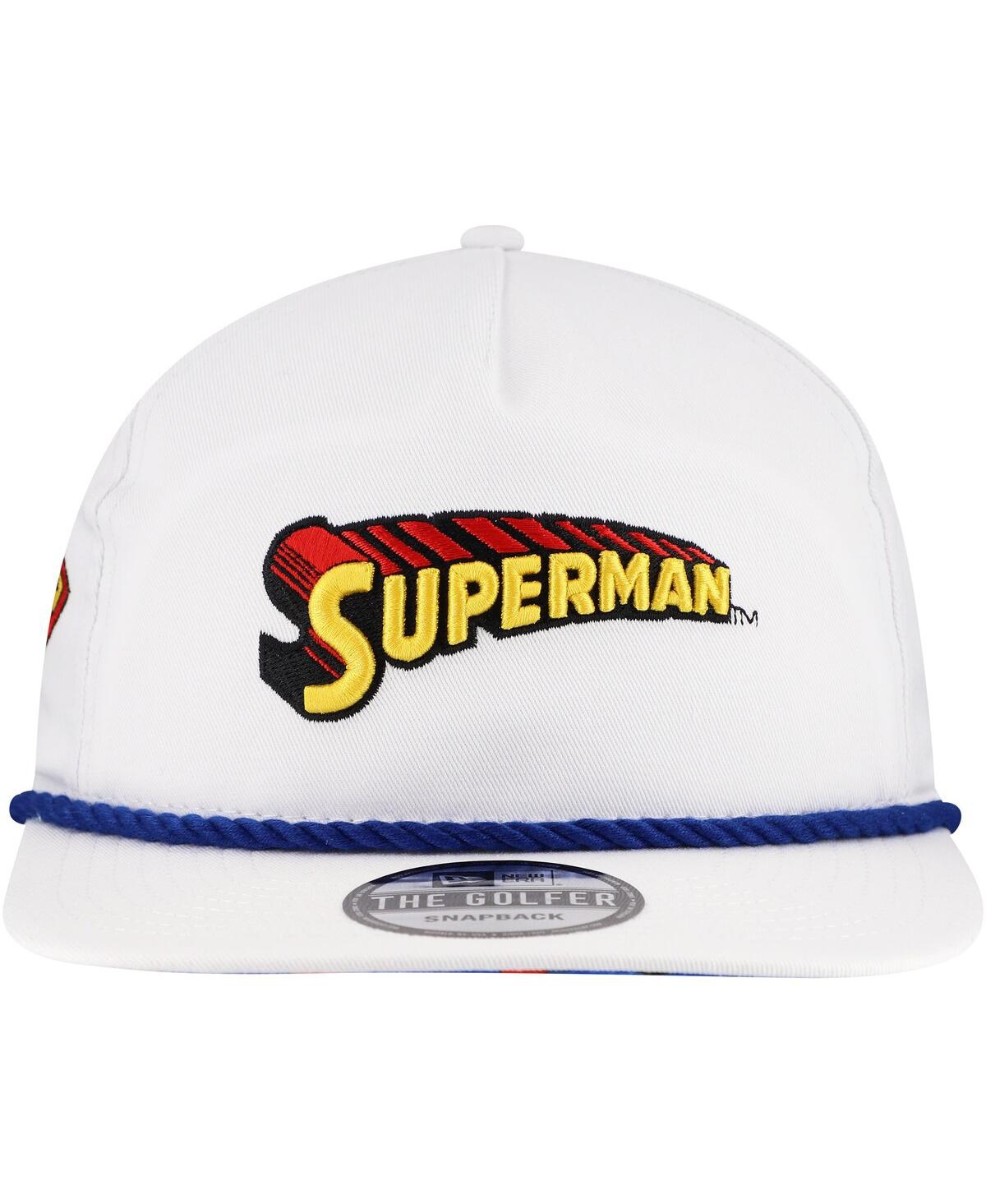New Era Men's White Superman Golfer Adjustable Hat In White
