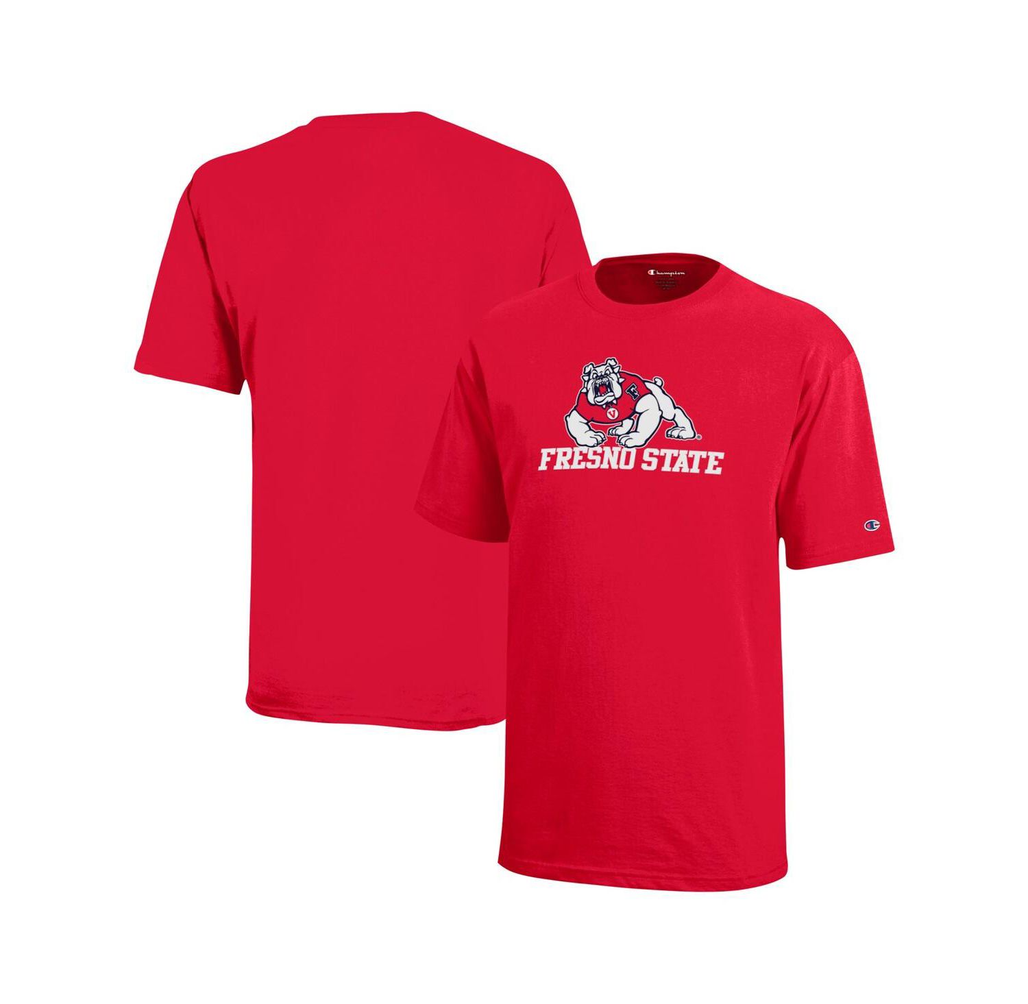 Big Boys and Girls Red Fresno State Bulldogs Arch Over Logo T-Shirt