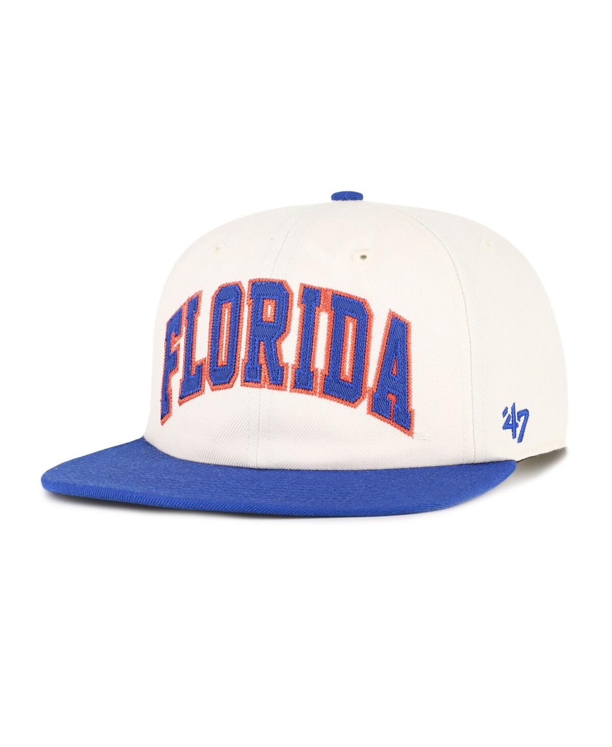 47 Brand Men's And Women's Natural Florida Gators Crossover Off Hand Captain Adjustable Hat In White