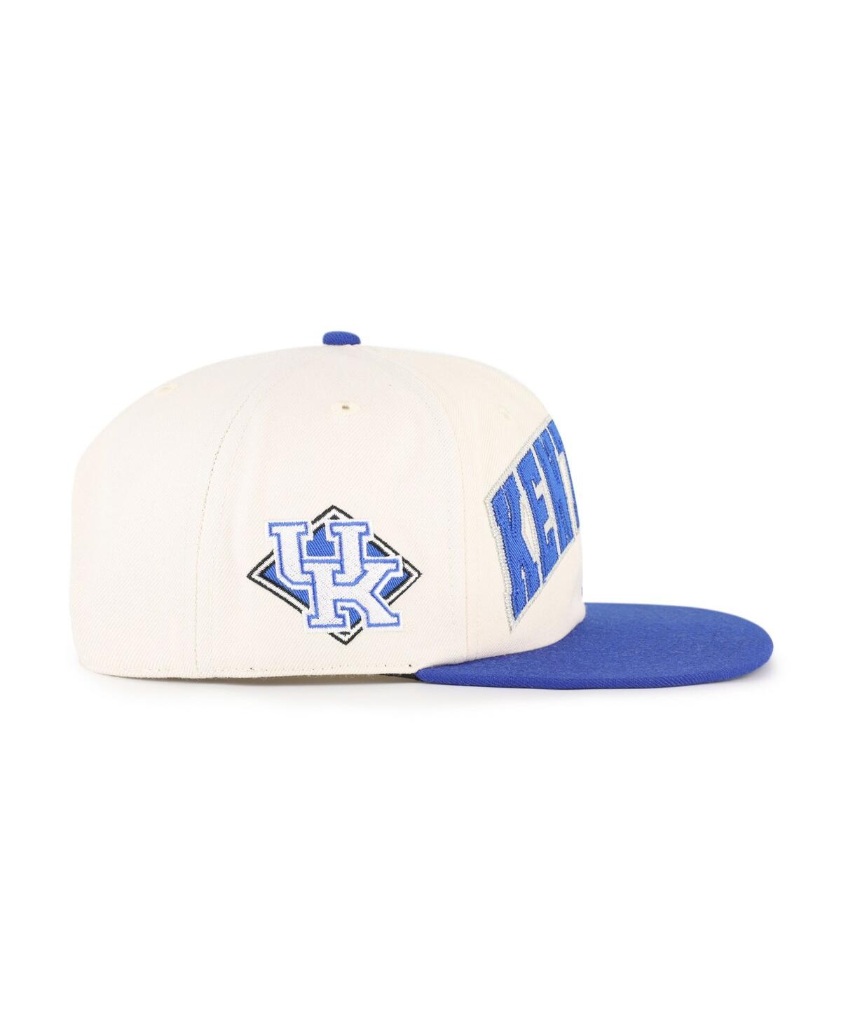 47 Brand Men's And Women's Natural Kentucky Wildcats Crossover Off Hand Captain Adjustable Hat In White