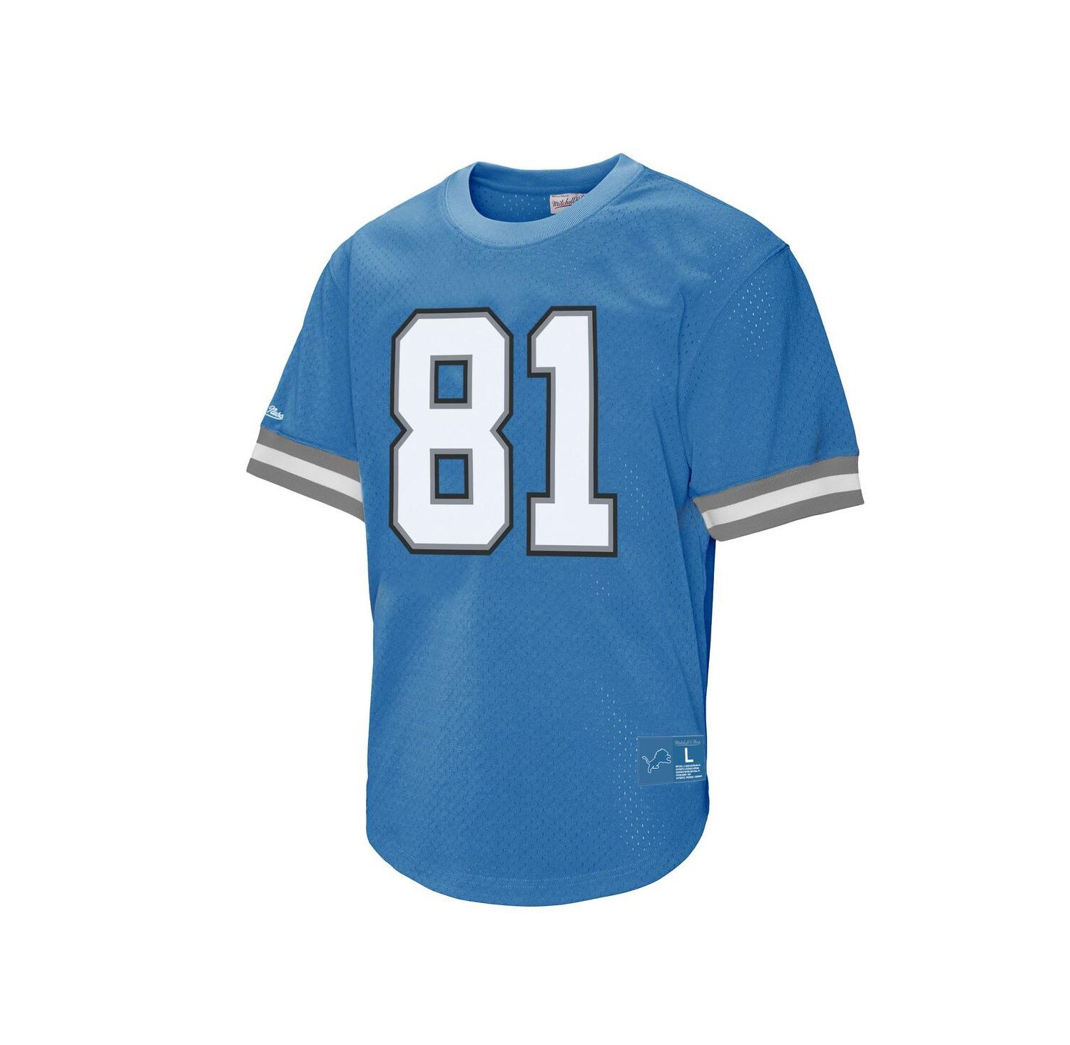 Men's Calvin Johnson 81 Blue Detroit Lions Retired Player Name & Number Mesh T-Shirt
