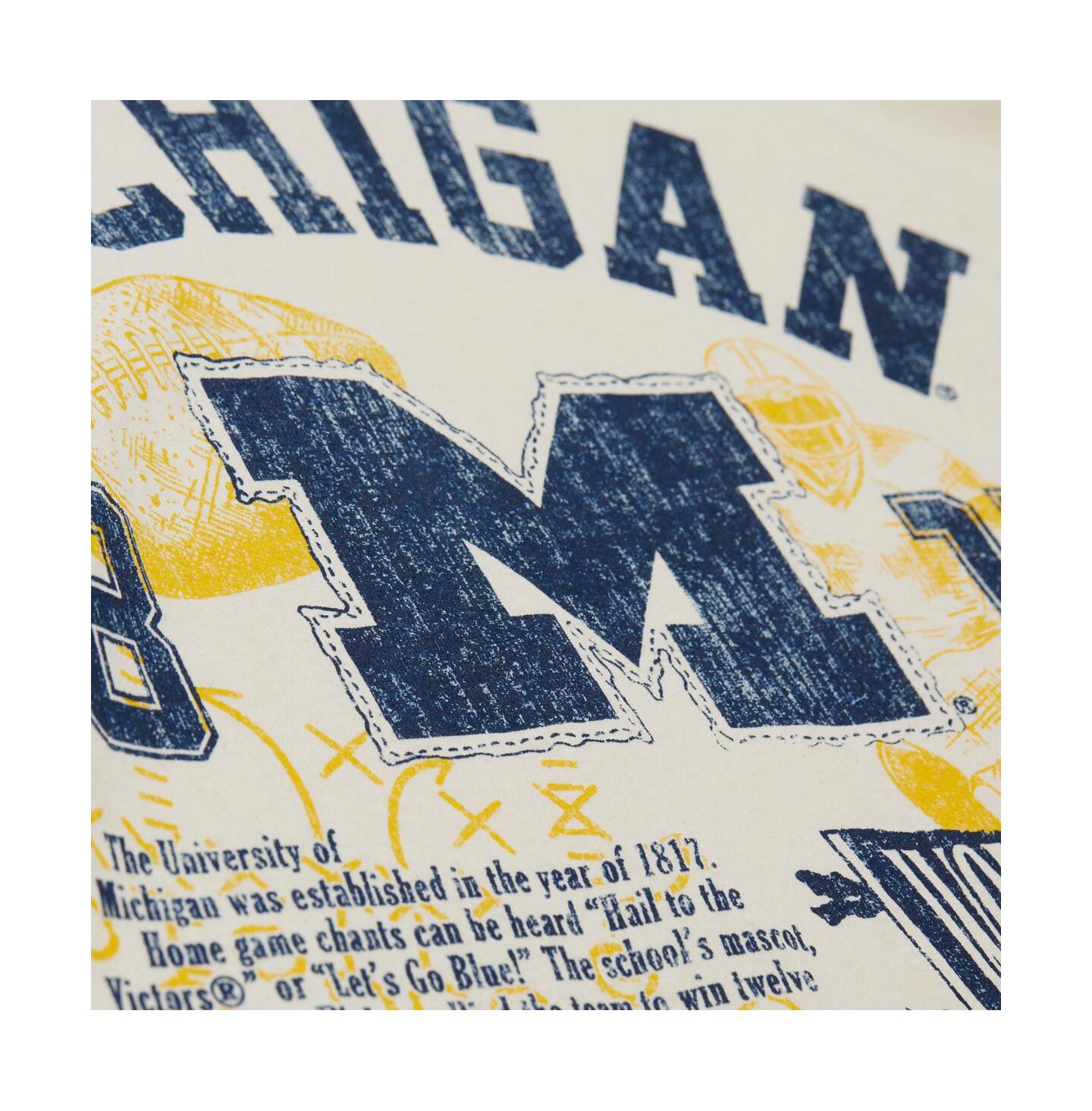 Мужская футболка Mitchell & Ness Cream Michigan Wolverines Heritage Scholar — фото 4