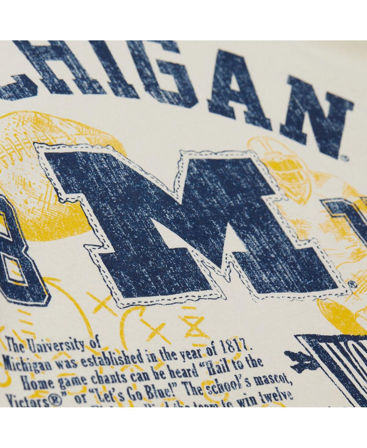 Mitchell & Ness Men's Cream Michigan Wolverines Heritage Scholar T-shirt In Neutral