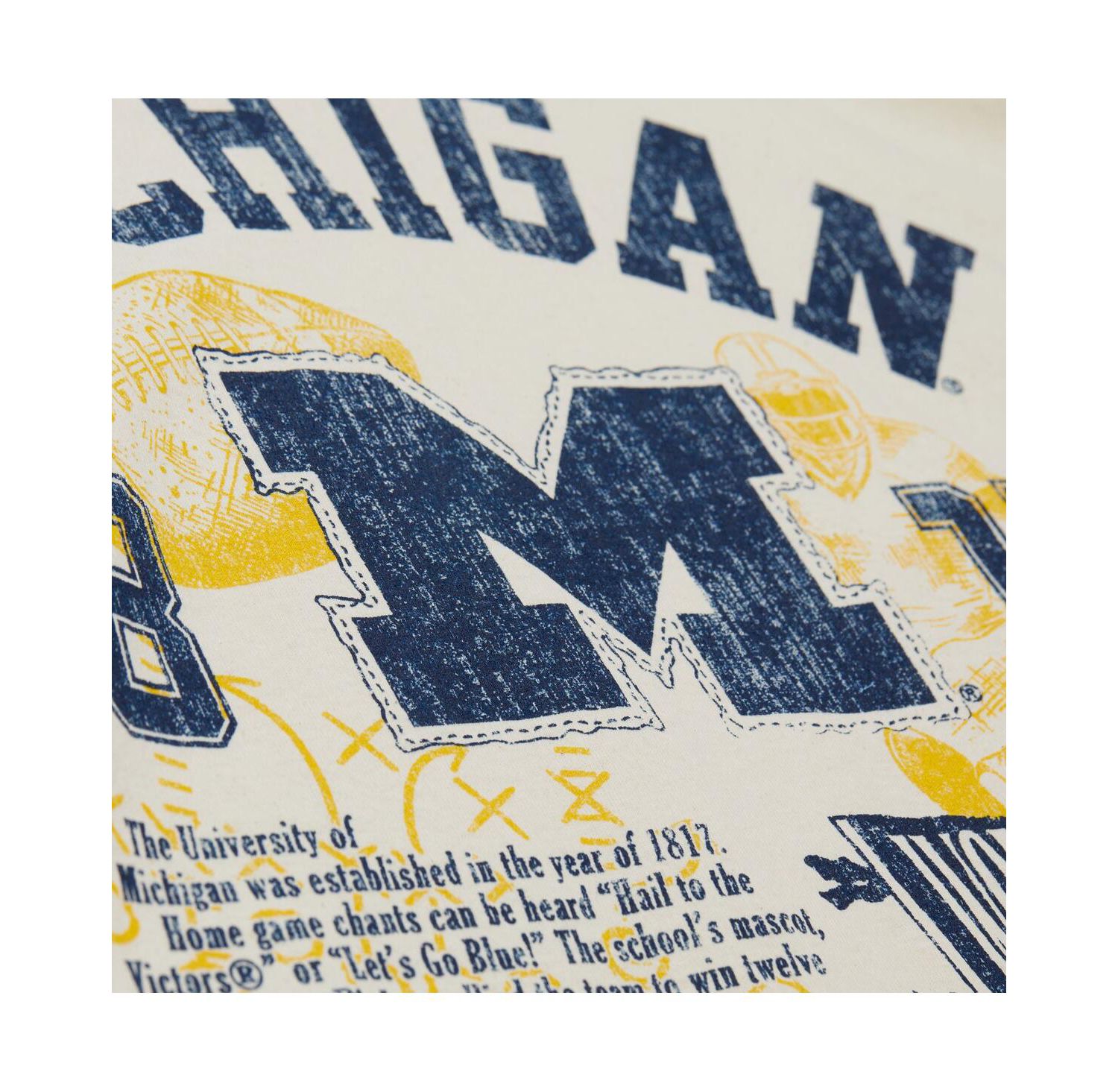 Men's Cream Michigan Wolverines Heritage Scholar T-Shirt