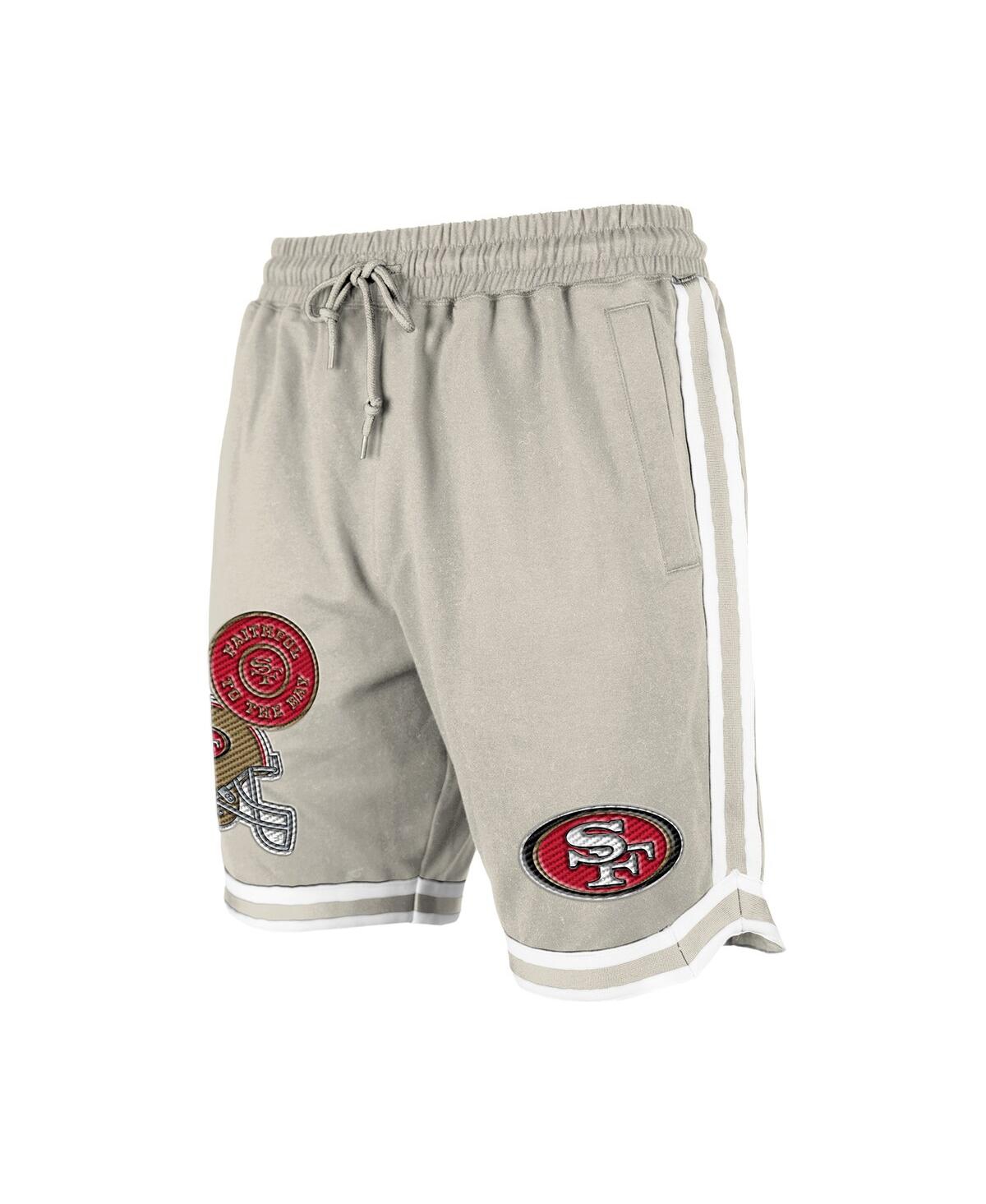 New Era Men's Light Beige San Francisco 49ers Stone Multi Patch Shorts In Brown