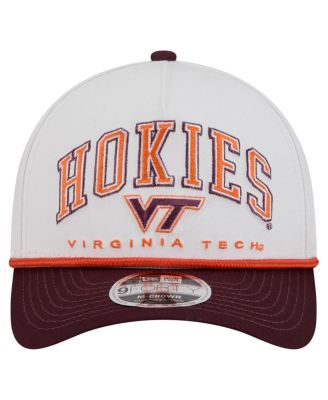 Men's White/Maroon Virginia Tech Hokies Arch Two-Tone Rope 9FORTY A-Frame M-Crown Adjustable Hat