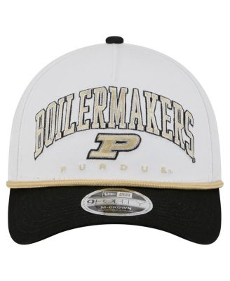 Men's White/Black Purdue Boilermakers Arch Two-Tone Rope 9FORTY A-Frame M-Crown Adjustable Hat