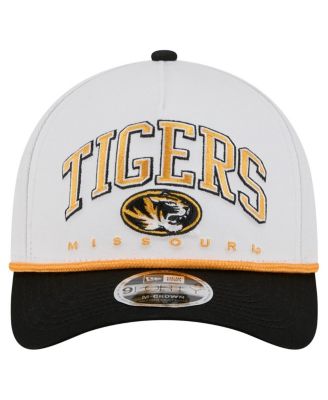 Men's White/Black Missouri Tigers Arch Two-Tone Rope 9FORTY A-Frame M-Crown Adjustable Hat