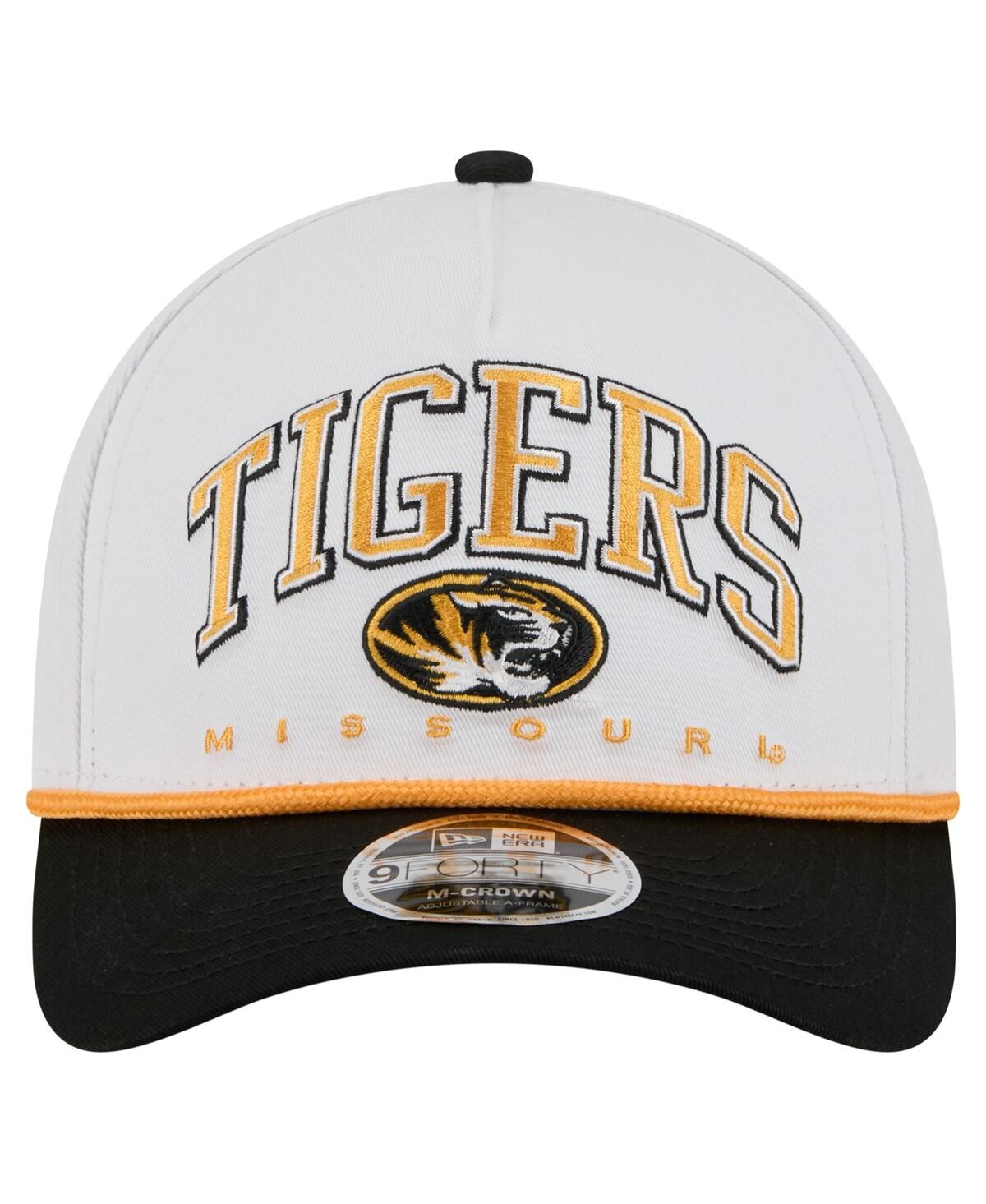 New Era Men's White/black Missouri Tigers Arch Two-tone Rope 9forty A-frame M-crown Adjustable Hat In White
