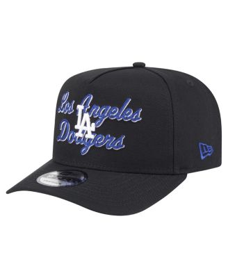 New Era - Men's Black Los Angeles Dodgers Chainstitch 9FIFTY A-Frame Snapback Hat