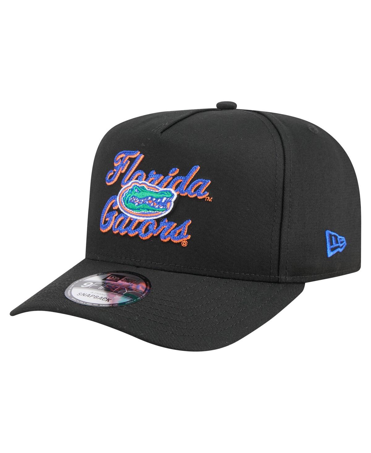 New Era Men's Black Florida Gators Vintage Chainstitch 9fifty A-frame Snapback Hat In Black