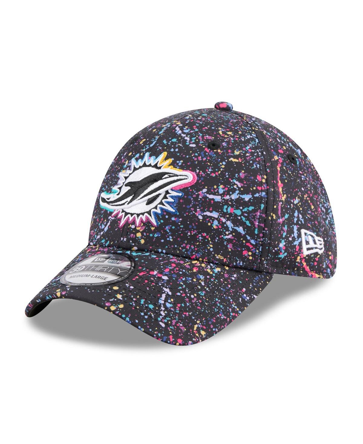 New Era Men's Black Miami Dolphins 2025 Nfl Crucial Catch 39thirty Flex Hat In Black