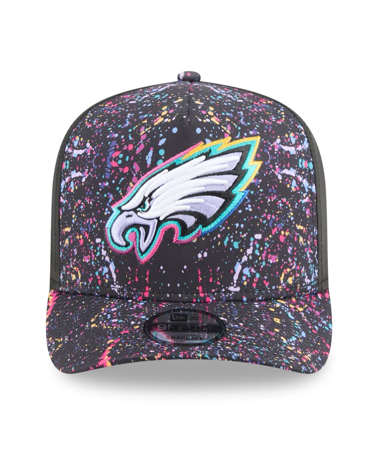 New Era Men's Black Philadelphia Eagles 2025 Nfl Crucial Catch A-frame 9fifty Snapback Hat In Gray