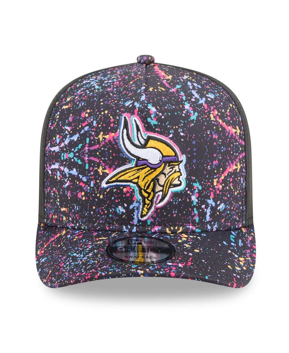 New Era Men's Black Minnesota Vikings 2025 Nfl Crucial Catch A-frame 9fifty Snapback Hat In Black