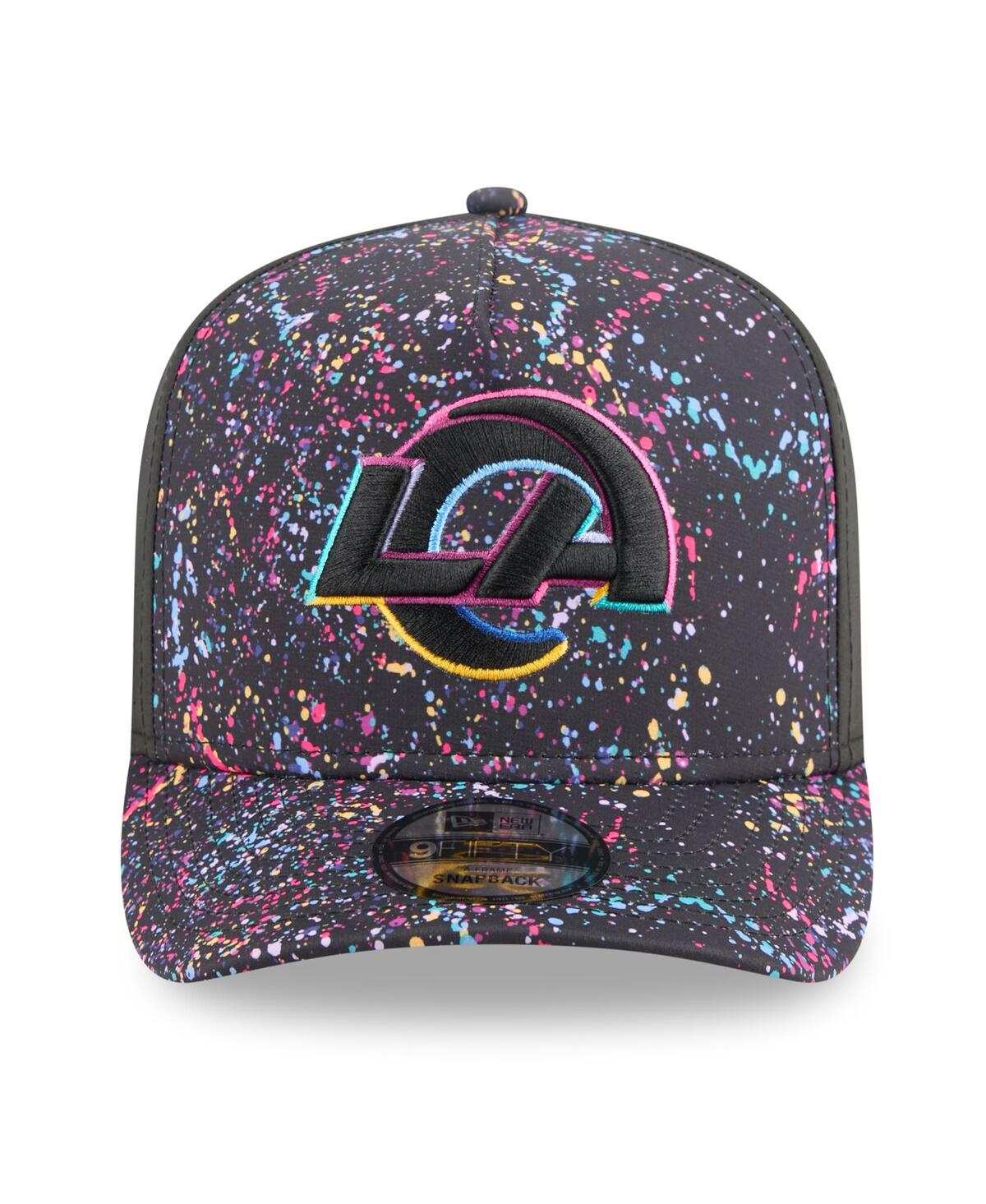 New Era Men's Black Los Angeles Rams 2025 Nfl Crucial Catch A-frame 9fifty Snapback Hat In Black