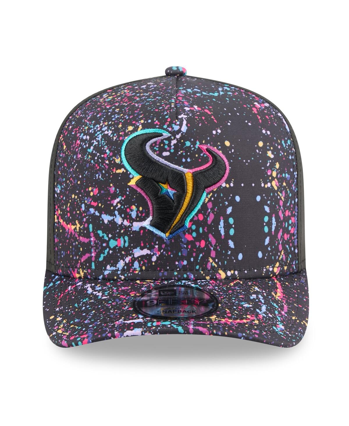New Era Men's Black Houston Texans 2025 Nfl Crucial Catch A-frame 9fifty Snapback Hat In Black
