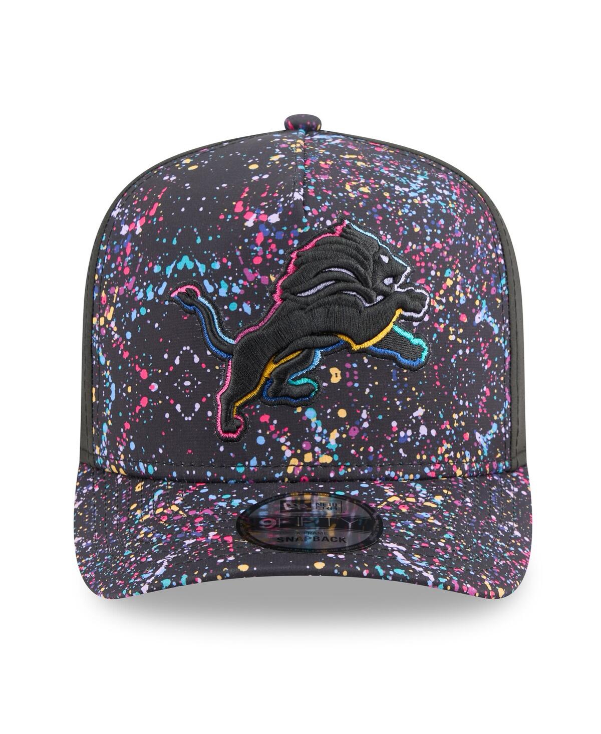 New Era Men's Black Detroit Lions 2025 Nfl Crucial Catch A-frame 9fifty Snapback Hat In Black
