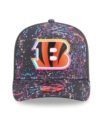 Men's Black Cincinnati Bengals 2025 NFL Crucial Catch A-Frame 9FIFTY Snapback Hat