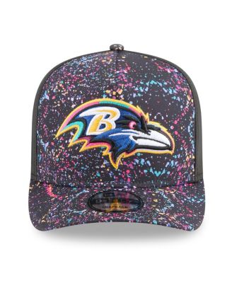 Men's Black Baltimore Ravens 2025 NFL Crucial Catch A-Frame 9FIFTY Snapback Hat