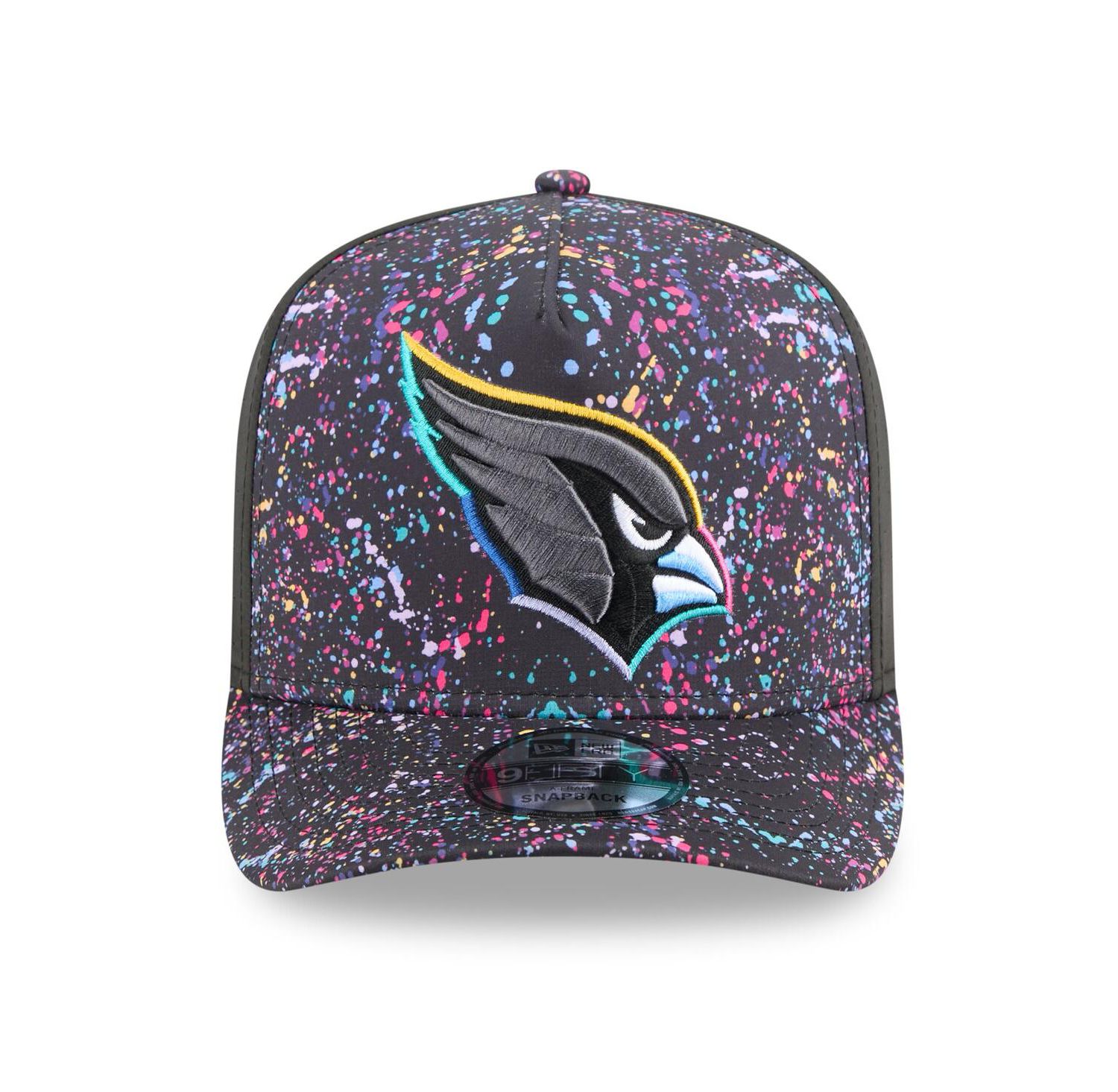Men's Black Arizona Cardinals 2025 NFL Crucial Catch A-Frame 9FIFTY Snapback Hat