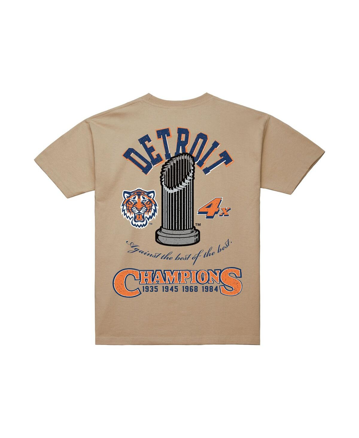 Mitchell & Ness Men's Cream Detroit Tigers Legacy Defined T-shirt In Brown