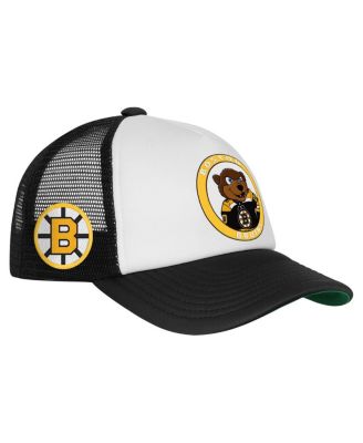 Mitchell & Ness - Big Boys and Girls White Boston Bruins Mascot Adjustable Trucker Hat