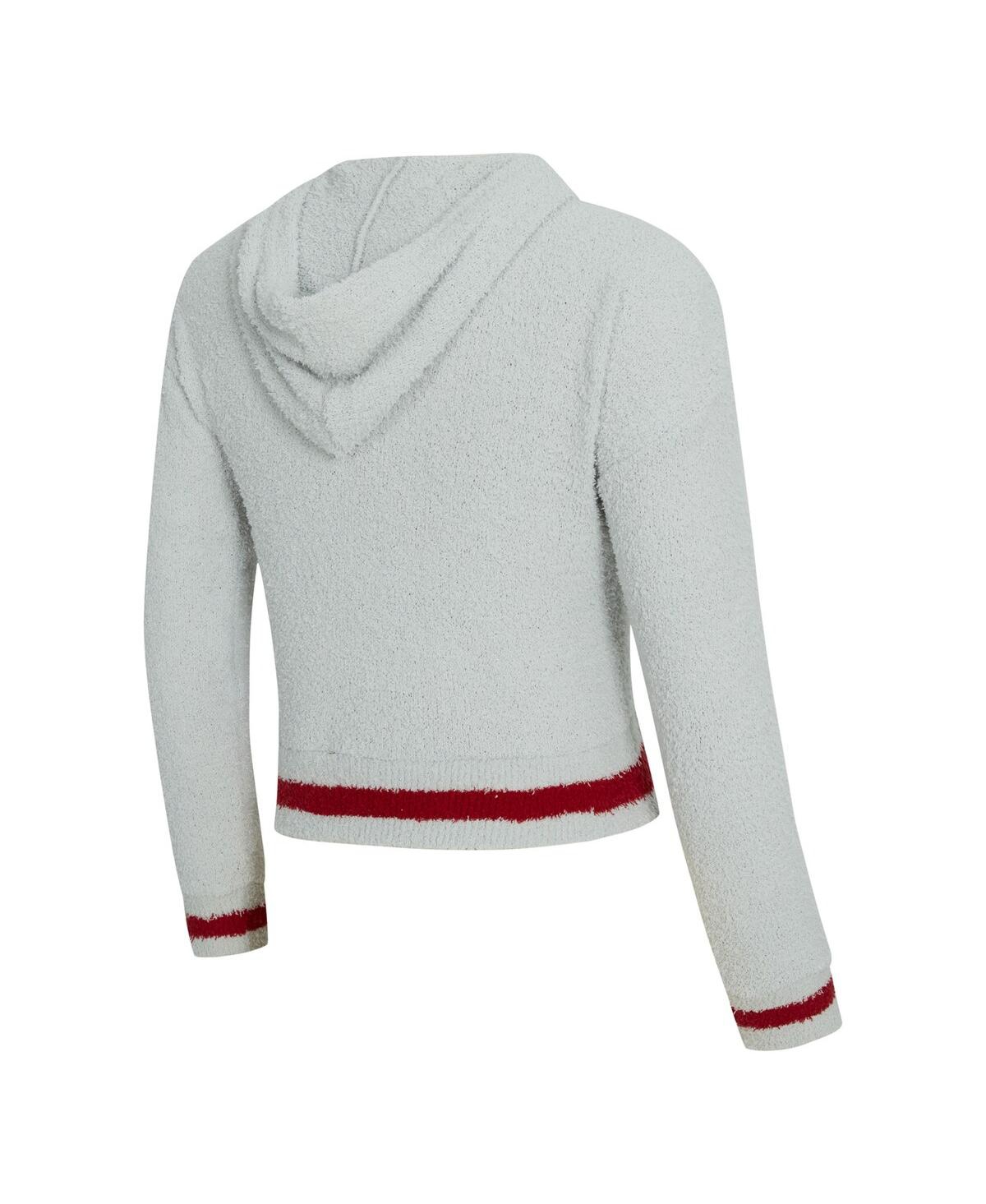 Concepts Sport Women's 2-piece Gray/crimson Alabama Crimson Tide Whitley Long Sleeve Hoodie Top And Shorts Set In White