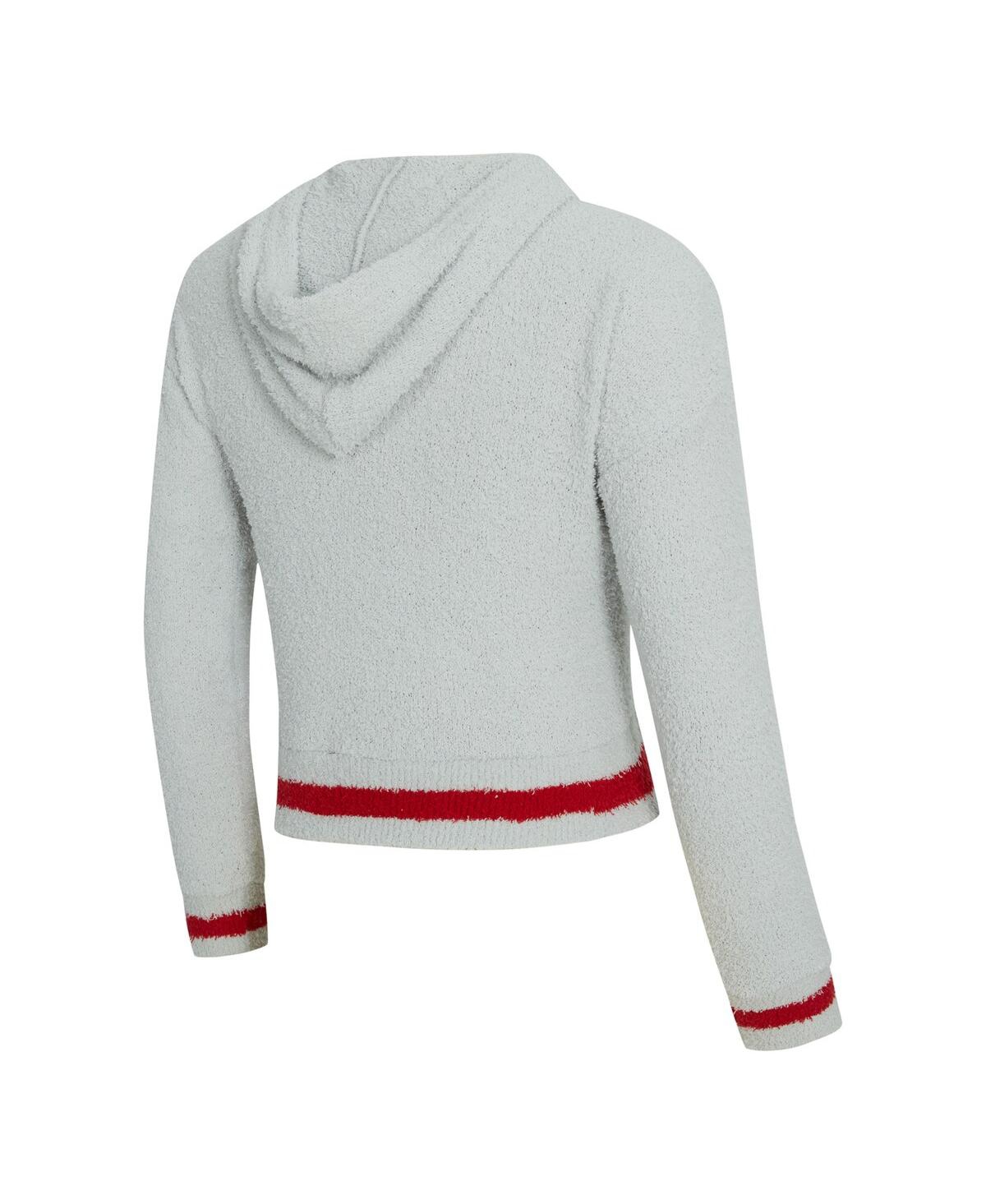 Concepts Sport Women's 2-piece Gray/red Georgia Bulldogs Whitley Long Sleeve Hoodie Top And Shorts Set In White