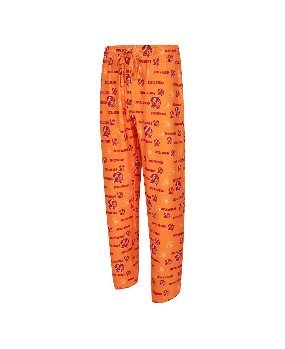 Concepts Sport Men's Orange Tampa Bay Buccaneers Retro Mosaic Allover Print Knit Pants In Orange