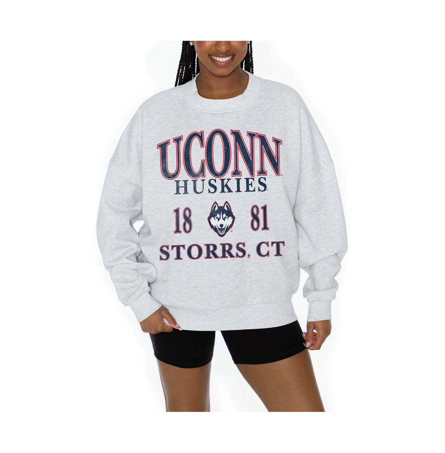 Женская толстовка Gameday Couture Ash UConn Huskies Premium Fleece Pullover — фото 3