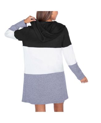 Women's Black Cincinnati Bengals Tri-Blend Color Block Lightweight Hoodie Cardigan