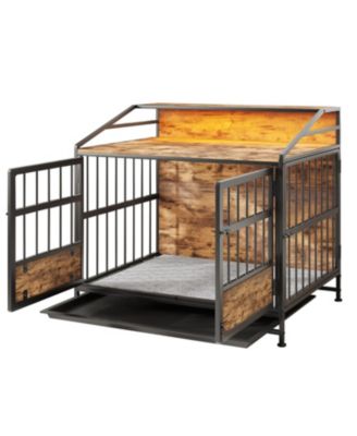 Wooden Dog Crate Furniture with Storage - Brown