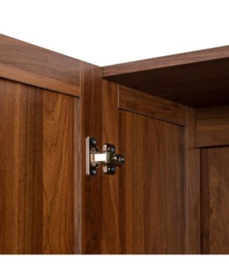 2-Door Wardrobe/Kitchen Cabinet with 4 Storage Spaces