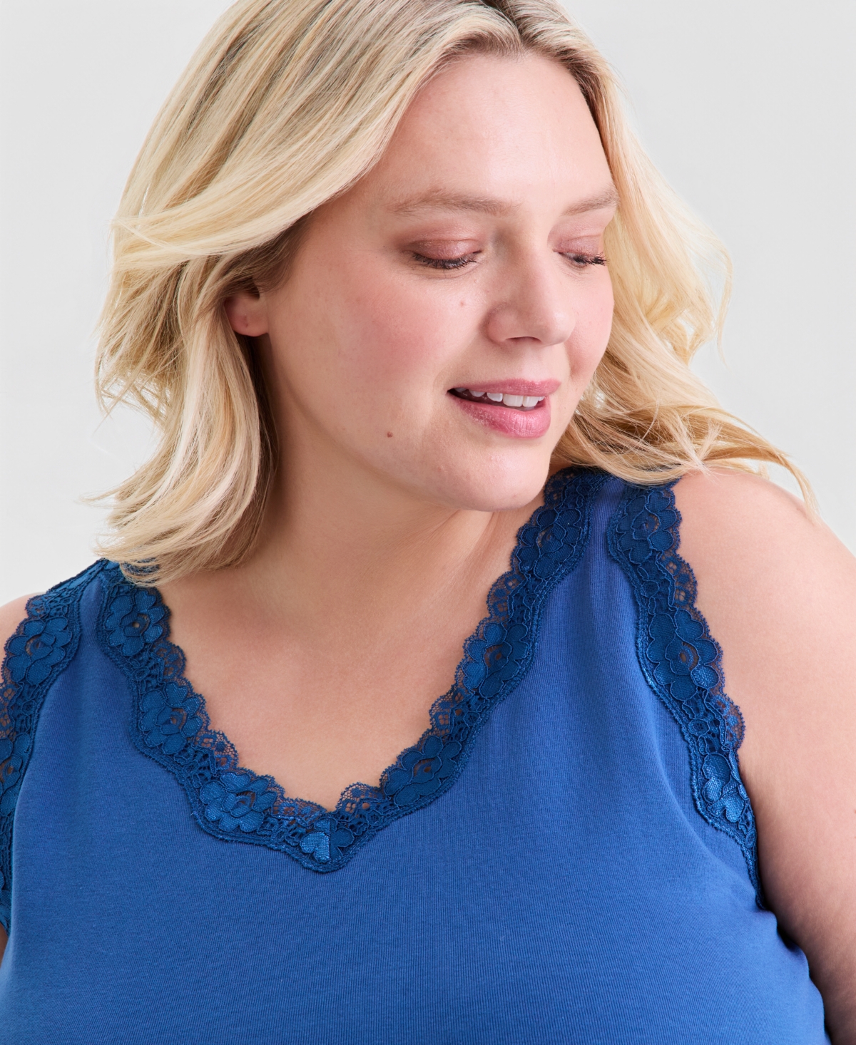 Style & Co Plus Lace-Trimmed Tank Top, Exclusively at Macy's
