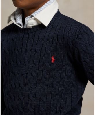 Boys 8-20 Cable-Knit Cotton Sweater