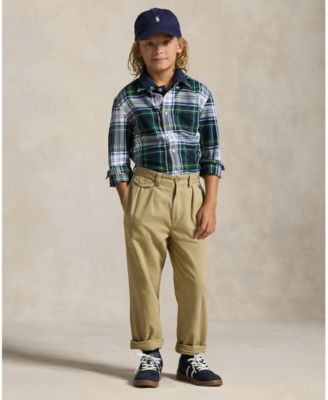 Boys' 8-20 Plaid Long Sleeve Oxford Shirt