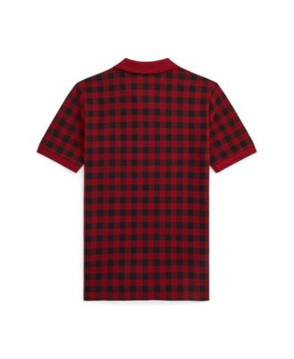 Boys' 8-20 Buffalo Check Cotton Mesh Polo Shirt