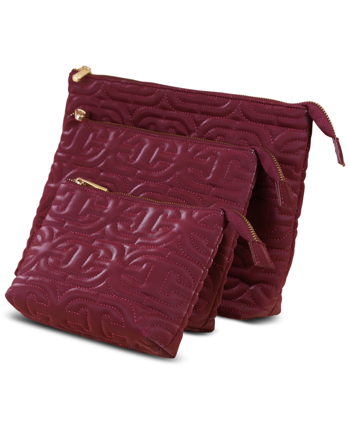 Sam Edelman 3-piece Ethyl Travel Pouch Set In Burgundy