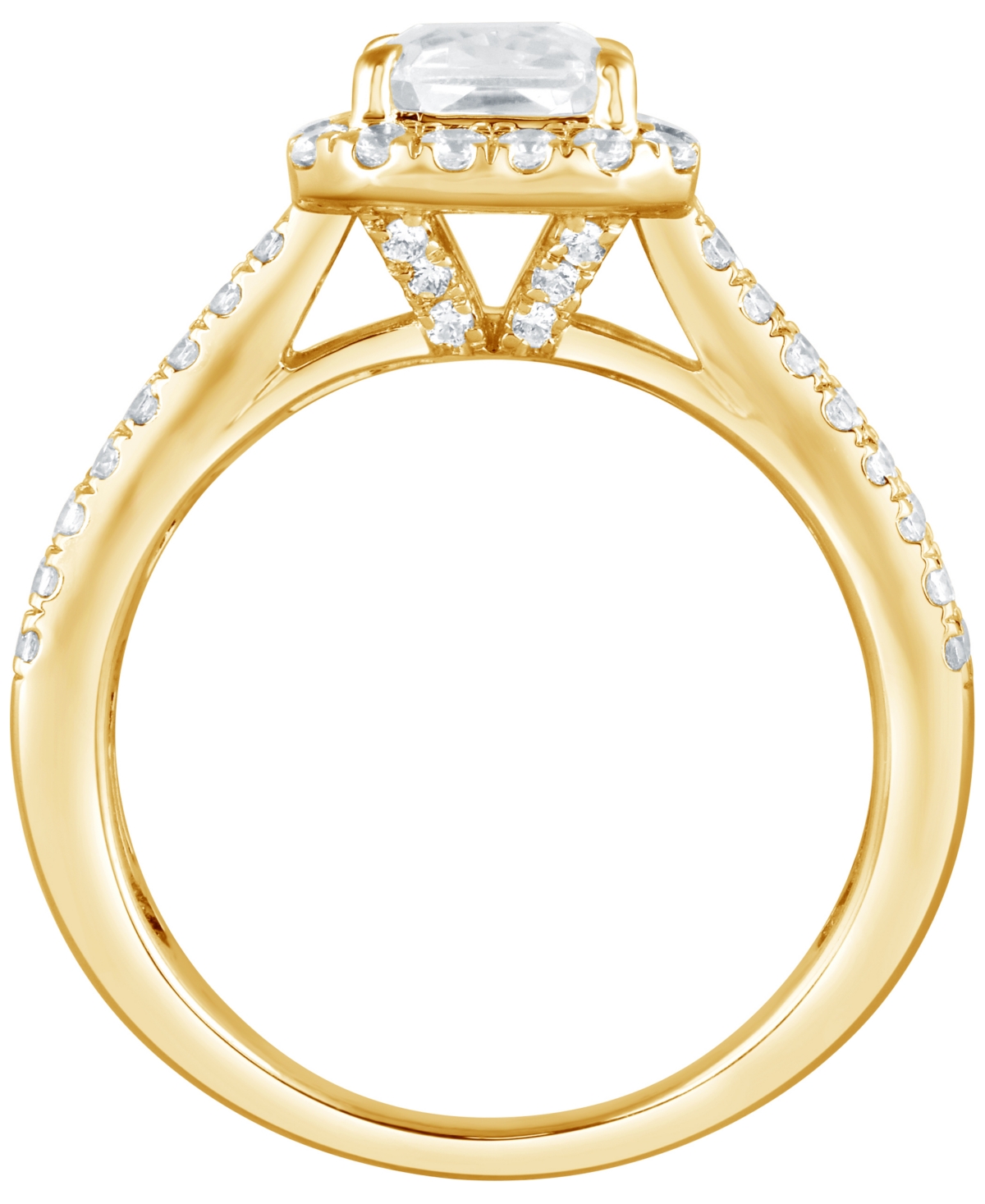 Badgley Mischka Certified Lab Grown Diamond Emerald Halo Engagement Ring (3-1/3 Ct. T.w.) In 14k Gold In Gold