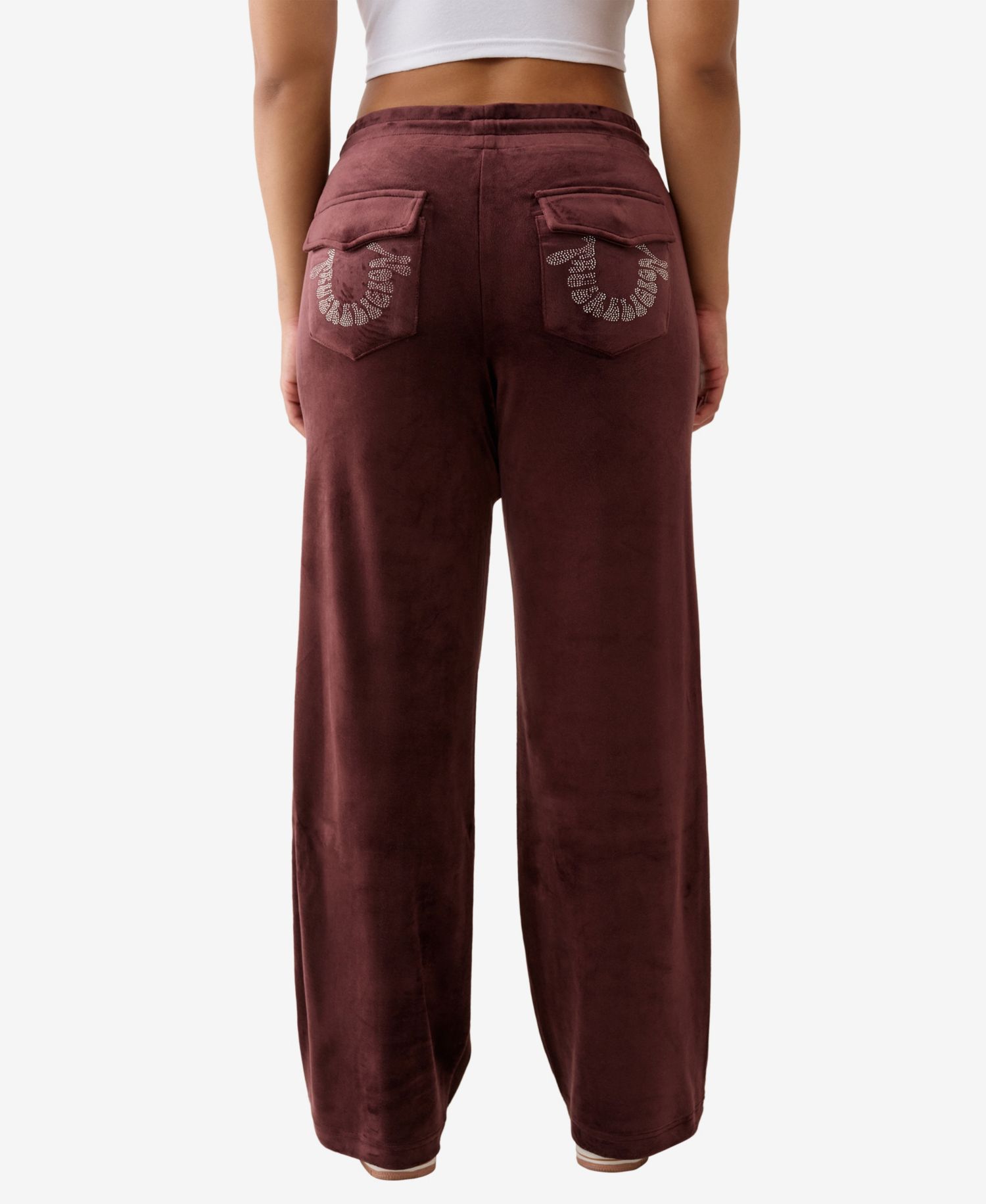 Women's Crystal Velour Straight Leg Pants