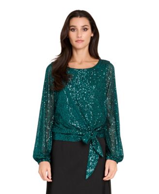 Women&#39;s Long Sleeve Sequin Top
