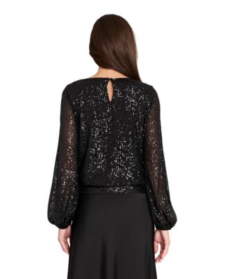 Women's Long Sleeve Sequin Top