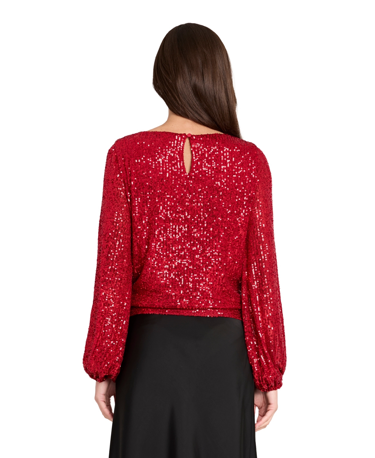 Tahari Asl Sequin Top In Red