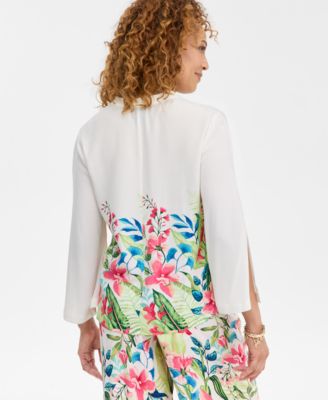 Women's Floral V-Neck Top, Macy's Exclusive