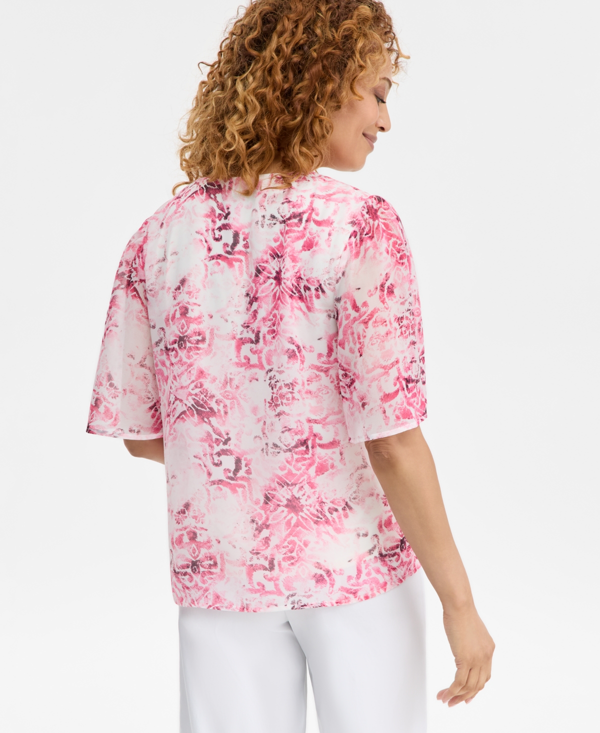Jm Collection Women's Printed Necklace Top, Macy's Exclusive